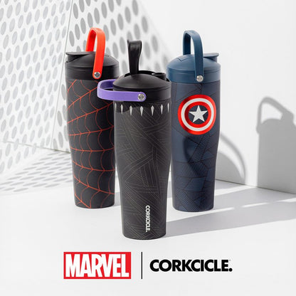 Corkcicle Protein Shaker - Built-In Agitator & Fruit Strainer Lid - 30oz - Miles Morales