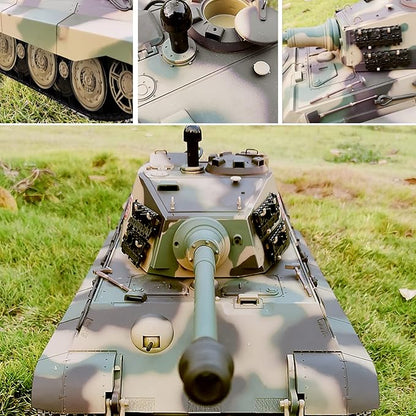 Heng Long RC Tank for Adults 1:16 2.4ghz German Tiger King Henschel Remote Control Tank Model (320-Degree Rotating Turret) RC Tanks That Shoots Military Vehicles Gifts for Age 14+