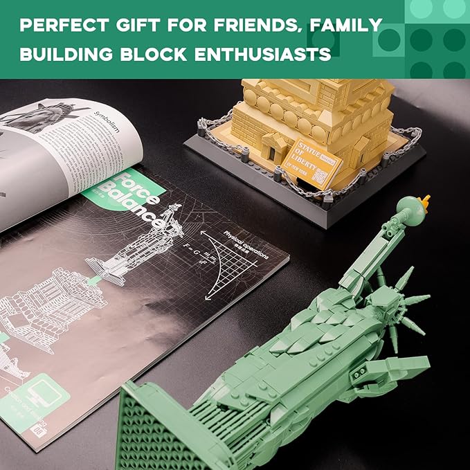 ArtorBricks Statue of Liberty Architecture Model Kit - 1577-Piece Premium Building Set for Collectors Detailed Display &amp Thoughtful Gift Idea