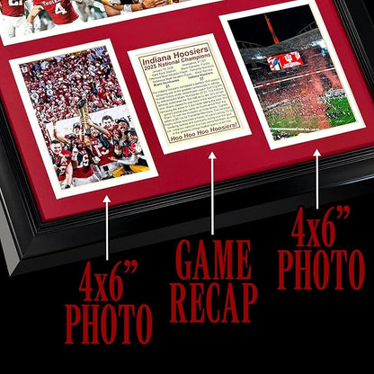 Indiana Hoosiers | 2025 CFP National Champions | Collectible Hoosier Football Memorabilia | Framed Picture &amp Photo Collage Gift Man Cave Wall Art Home &amp Room Decor | 2 Sizes &amp 2 Styles (