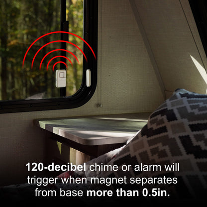 GE Personal Security Window and Door Alarm, 2 Pack, DIY Protection, Burglar Alert, Wireless Chime/Alarm, Easy Installation, Home Security, Ideal for Home, Garage, Apartment and More, White, 45115