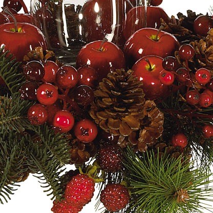 Nearly Natural 4654 Candleabrum Holiday, Red, 17.5x8.5x17.5