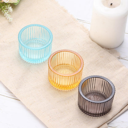 PATIKIL 2 Pcs Tealight Candle Holder, Tea Lights Candle Holder Glass Votive Candle Holders Glass Candle Holders for Table Centerpiece Decor Wedding Dinner Party, Black