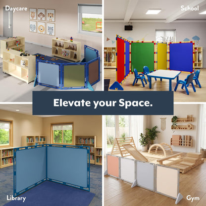 Children's Factory Big Screen PlayPanel, Kids Room Divider, Classroom Privacy Screen, Cantilever Feet Included, Clay