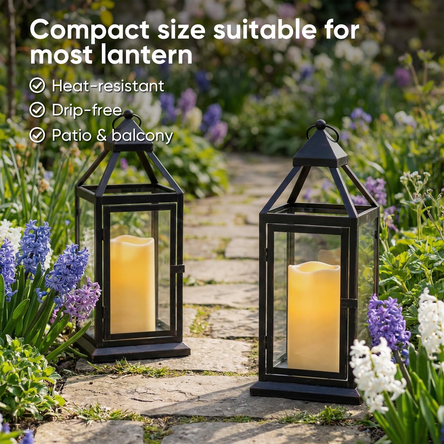Amagic Outdoor Waterproof Flameless Candles with Timer, Battery Operated Candles with Remote Control, D3 x H4 5" 6" Electric LED Pillar Candle for Outside Patio, Garden, Indoor Decor, Ivory, Set of 3