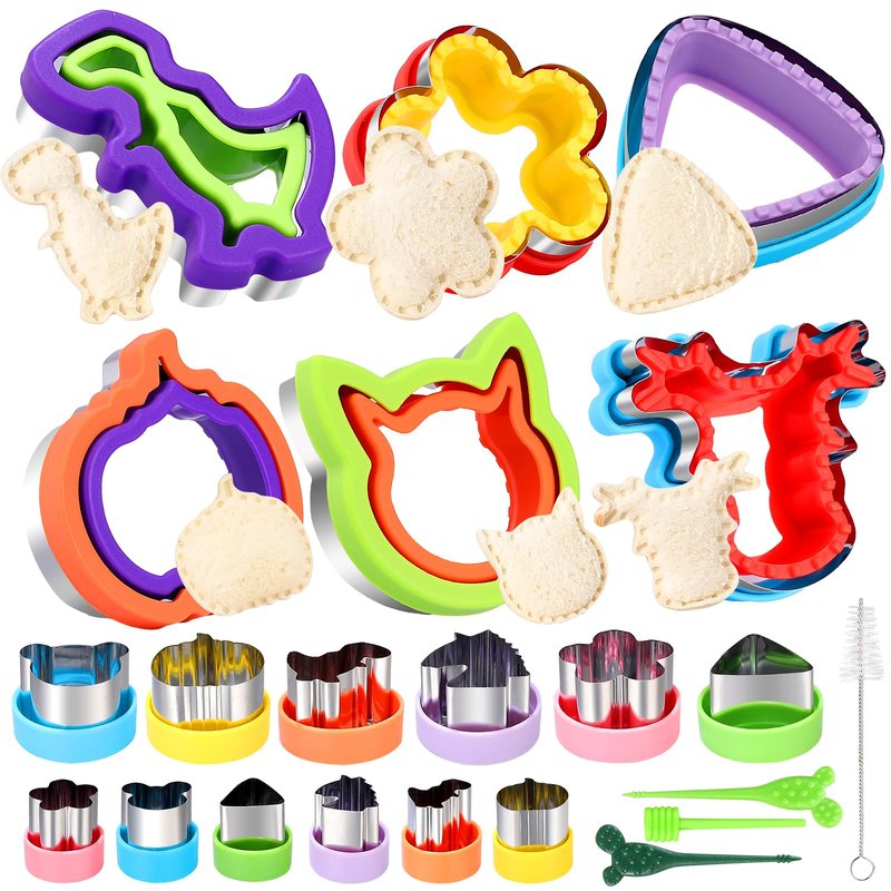 laxizar 6 Pack Sandwich Cutters Cookie Cutters Sandwich Maker Bread Maker Lunchbox 12 Small Cookie Cutters