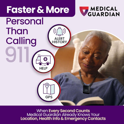 Medical Guardian MGMini | Get Help Instantly & Stay Independent | Medical Alert Device for Seniors | 24/7 Monitoring, GPS Tracking, Emergency Button | Subscription Required | Black
