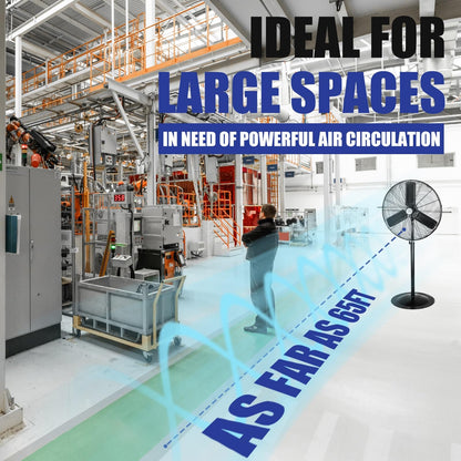 iLiving 30" Commercial Pedestal Oscillating Fan - Shop, Garage, Warehouse - 120V 1.8A 8400 CFM