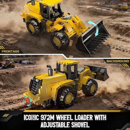 Mould King 17084 Wheel Loader Building Block Set Engineering Vehicle Toy to Build Bulldozer Model as Collectible and Display (910 Pieces)