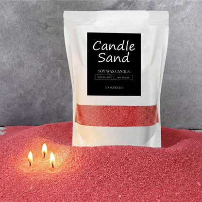 MTLEE Candle Sand 3.3 lb DIY Pearled Candle Making Kit Included 20 Pcs Wicks and Refillable Beaded Wax Sand Beaded Wax Gift with Wicks Self Extinguish for Home Wedding Party Women (Red)