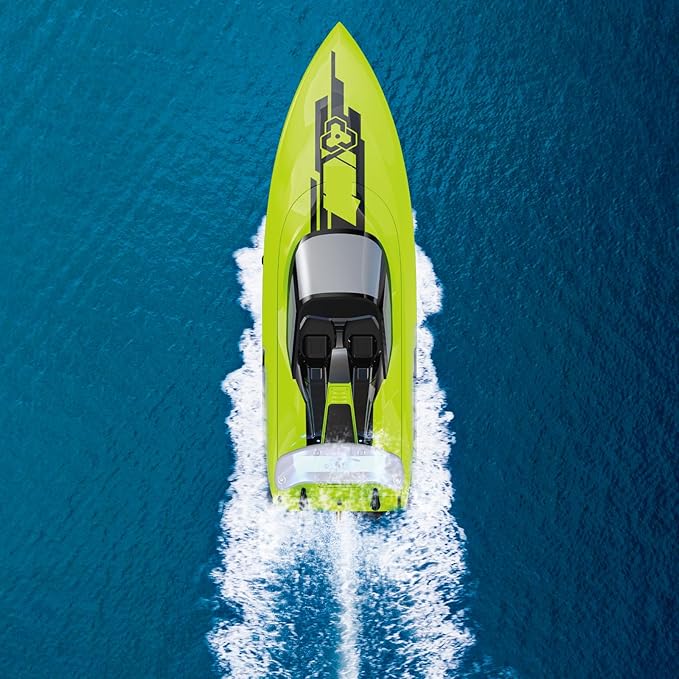 UDI021 Brushless Hobby Remote Control Speed Boat 2.4G 35-40km/h RC Racing Watercraft Submarine with LED ights for Adults 14y+ Favor 2Batteries