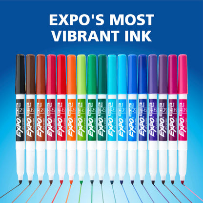 EXPO Dry Erase Markers, Low Odor Ink, Black, Fine Tip, 36 Count - Easily Erases, Ideal for Classroom, Home, Office, Back to School, Teacher Supplies, Pack of 6