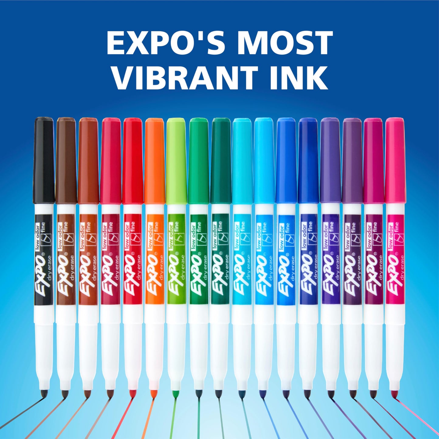 EXPO Dry Erase Markers, Low Odor Ink, Black, Fine Tip, 40 Count - Whiteboard, Calendar, Organization, Essential Supplies for Office, School, Classroom, Teachers (Pack of 6)