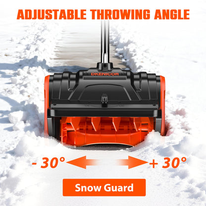 40V Cordless Snow Shovel, 13-Inch | 2 x 40V 4.0A Battery Powered Snow Blower, Powerful Brushless Electric Snow Shovels with Quick Charger & Directional Plate for Pathway, Patio, Deck, Driveway