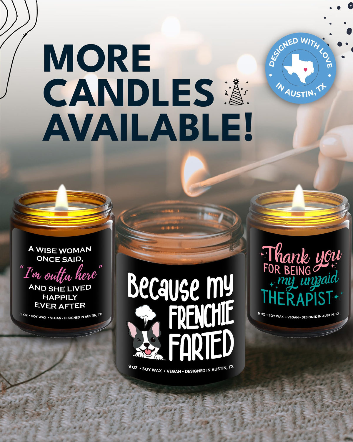 Funny Frenchie Candle, Frenchie Gifts for Women, Unique French Bulldog Gift Ideas, Best Present for Pet Lovers, Perfect Frenchies Presents for Girls, Birthday, Christmas, Gift-Ready