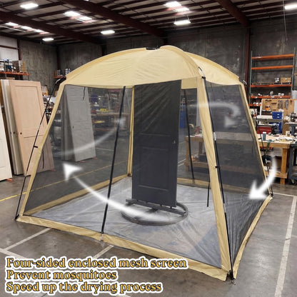 Maasechs Portable Paint Booth Tent 10.8 x 10.8 x 7.9 FT Extra Large Spray Paint Tent with Removable Walls Mesh Screen Floor Protection Plastic Film for DIY Furniture Hobby Tool Spray Shelter Painting
