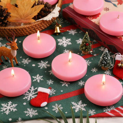 3 inch Floating Candles 8-9 Hours Pink Floating Candle for Centerpieces 36 Packs Unscented Floating Candles 3" Water Candles for Cylinder Vases,Pool,Wedding