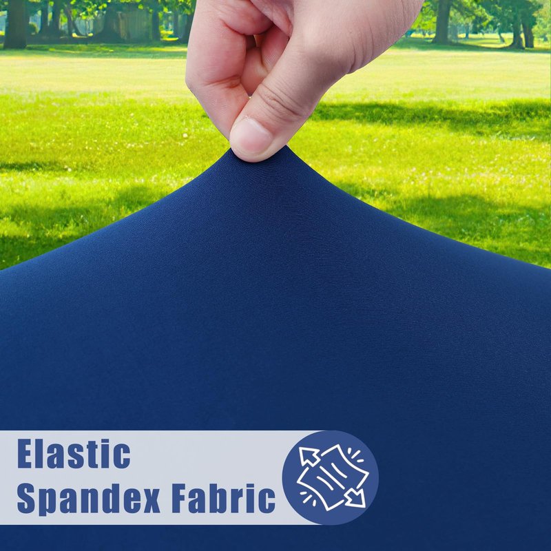 Moosfor Round Spandex Tablecloth 2 Pack, Elastic Fitted Waterproof Tablecloths for 36"-44" Tables, Stretch Washable Picnic Table Cover for Camping, Dining, Indoor and Outdoor, Navy