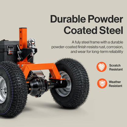 SuperHandy Electric Trailer Dolly – 24V 7Ah Sealed Lead Acid AGM Batteries 800W Heavy Duty Motor, 2" Ball Mount, Adjustable Thumb Throttle, Reverse/Drive Switch (3 Wheel, 2800 lb)