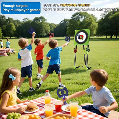 Axe Throwing Game for Backyard - 2-in-1 Axe Throwing Target Set with 4 Throwing Axes &amp 6 Darts - Easy to Carry Axe Throwing Target Game for Family &amp Adults - Carnival Games &amp Outdoor Indoo