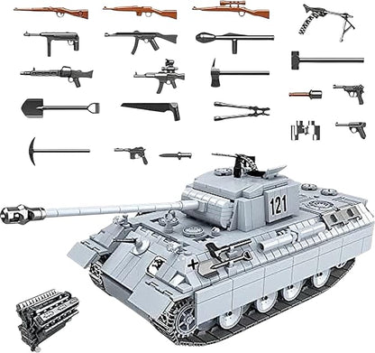 General Jim's WW2 Panther 121 Building Block Tank Set Historical World War 2 German Tank Model Bricks Kit