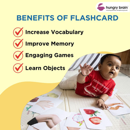 Hungry Brain Domestic Animals Flash Cards for Toddlers Ages 1-6 | Montessori Educational Learning Cards for Babies & Kids | Farm Animal Vocabulary, Preschool Learning & Homeschool