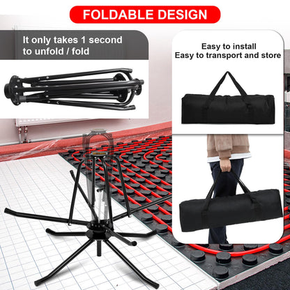 FEIMIRE Heavy Duty PEX Piping Uncoiler for 3/8'' to 1'' Pex Tubing, Multi-function Foldable Pipe Dispenser, Potable Water PEX Tubing Decoiler Maximum Load of 440 Pounds (55'')