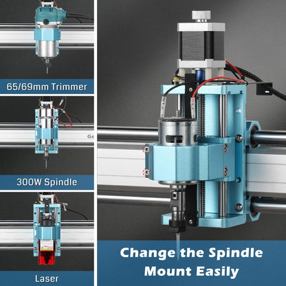 Genmitsu CNC Router Machine 4040-PRO for Woodworking + Air-Cooled 300W Brush DC Spindle Motor