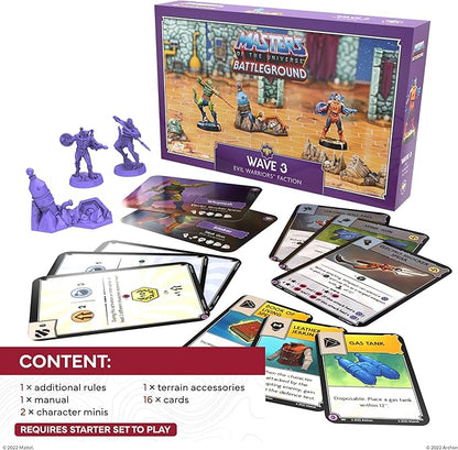Battleground RPG Expansion Set - Wave 3 Evil Warriors Faction - Includes 2 Character Minis Whiplash and Stinkor Terrain Rules and More - for Ages 14+