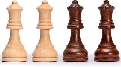 Husaria Staunton Tournament No. 5 Chessmen with 2 Extra Queens and Wooden Box 3.5-inch Kings