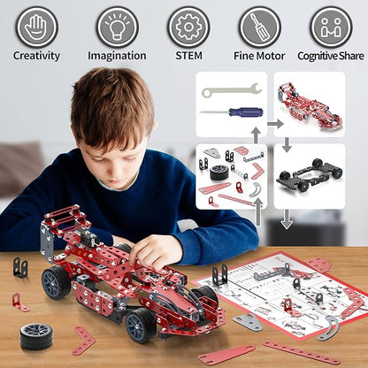Lucky Doug Building Kit Model Car Set - STEM Project Building Toys for Kids Ages 8-12 Assembly Building Vehicle for Boys 8 9 10 11 Years Old
