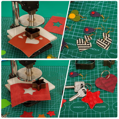 Leather Press Hole Puncher Leather Cutting Machine Hand Punching Machine for DIY Craft Punching Holes Cutting, Forming Pressing,Install Rivets and Snap Buttons
