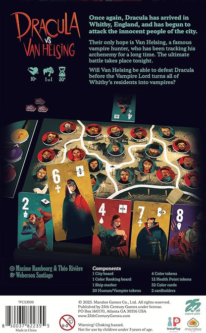 25th Century Games Dracula vs Van Helsing – Intense 2-Player Strategy Duel Card and Board Game Gothic Horror Theme for Ages 10+ and 2 Players
