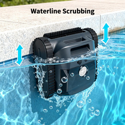 CZYBYTE Cordless Robotic Pool Vacuum Cleaner, Intelligent Route Planning, Wall & Waterline Climbing, 120-Min Runtime, for Above Ground/Inground Pools up to 2000 sq. ft, APP Support,White