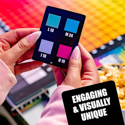 HUES and CUES - Vibrant Color Guessing Board Game for 3-10 Players Ages 8+ Connect Clues and Guess from 480 Color Squares