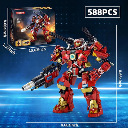 City Iron Warrior Mecha Building SetsMech Armor Building Blocks Model KitsRobot Action Figure Toy Playset for Kids for Boys and Adults Age 6 8 10 14