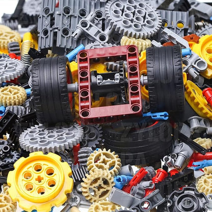 854pcs Technic Parts and Pieces Set: Gears Axles Pins Connectors Differential Tracks Shock Absorbers etc. Compatible with Major Brands. Toy Building Block for MOC Technical Accessories kit.