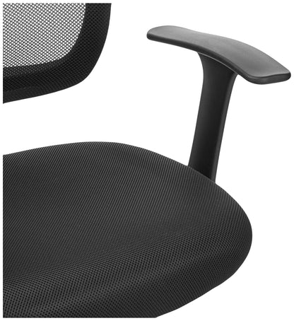 Amazon Basics Mesh Mid-Back Adjustable-Height 360-Degree Swivel Office Desk Chair with Armrests, Lumbar Support and Easy to Assemble, Black
