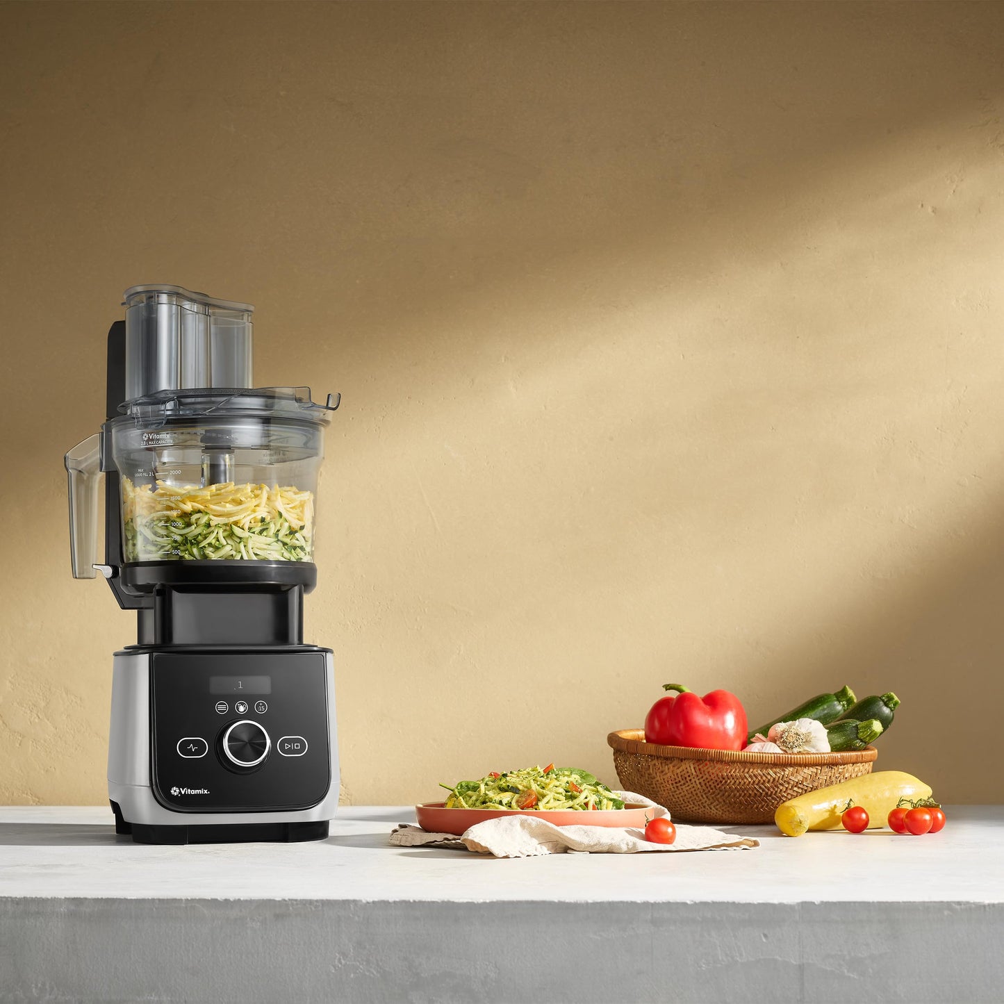 Vitamix 12-Cup Food Processor Attachment with SELF-DETECT, BPA-Free, with Multi-Use Blade and Two Reversible Discs, Compatible with Ascent and Venturist Series Vitamix Blenders
