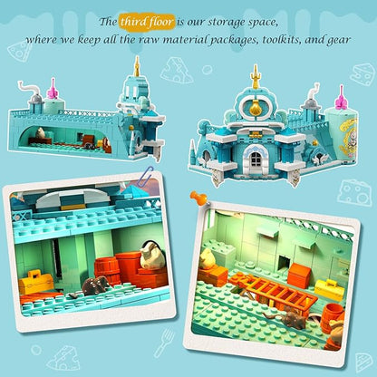 Castle Dairy Bakery Store Building Set with Light Easter 1689 PCS City House Building Block Toy with Milk Cake Bread Home Decor Construction Model Kit for Adults Kids Boys Girls Ages 12+