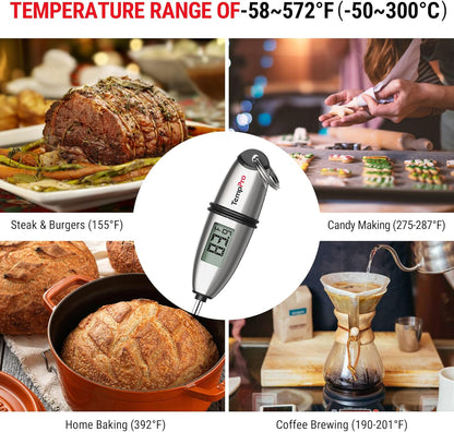TempPro Digital Food Thermometer - Super Long Probe for Cooking, Baking & BBQ | 2 Pack
