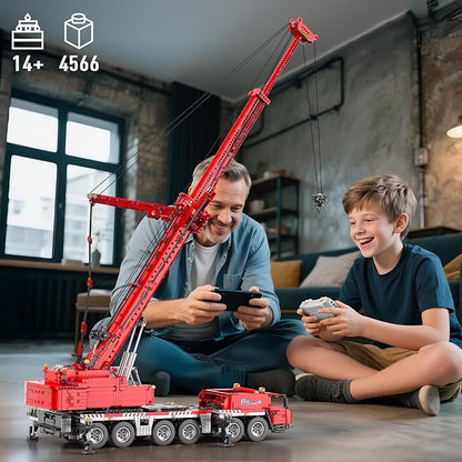 Mould King Engineering Crane Building Sets 17065 Large Vehicles Crane Model Kits APP Programmable Construction Vehicle Building Kits for Adult Collections Enthusiasts(4566 PCS)