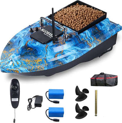 Bait BoatRC Bait Boat2.4G 546yd Remote Control with 4.4lbs Capacity Dual 5200mAh Batteries ABS Heavy-Duty Hull Brushless Motors &amp Night LED
