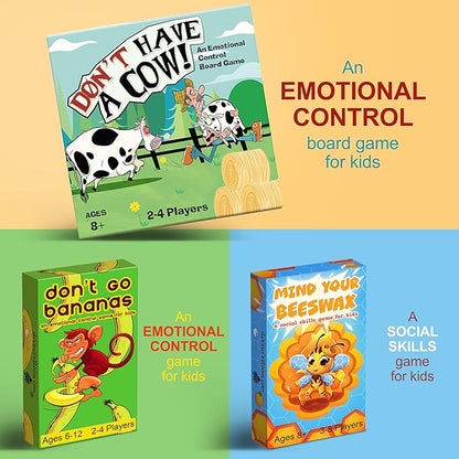 Don't Have a Cow A CBT Therapy Game for Kids from The Creator of Don't Go Bananas - Play Therapy Toys Counseling Games - Version 2
