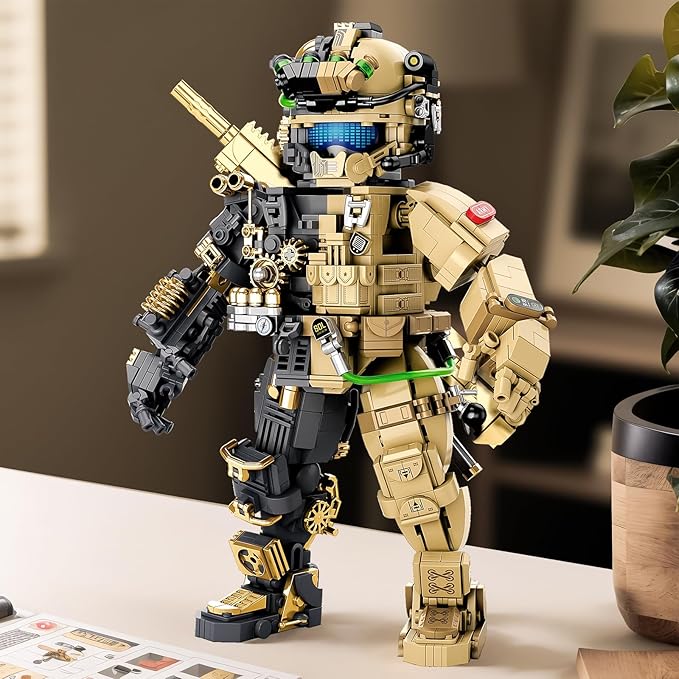 ONITUOFO Mechanical Soldier Building Sets for AdultTransforming Mech Building Blocks ToyCity Army Robot Model KitCool Home Office DecorIdea Gift for Teen Boys Kids 8-14(1225PCS)