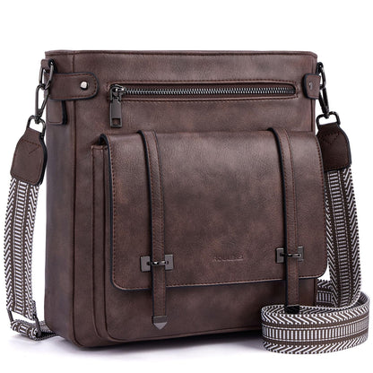Roulens Crossbody Bags for Women,Multi Pocket Crossbody Purses Vegan Leather Shoulder Handbags Travel Purse Adjustable Strap