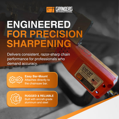 Granberg G1012XT Chainsaw Sharpener – 12V Electric Chainsaw Chain Sharpener Tool Kit, Bar-Mounted Grinder for Chain Saw Mill, Arborist Chainsaws Accessories