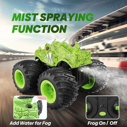 BAODLON RC Monster Trucks Toys for 3 4 5 6 7 8 Years Old Boys Kids 2.4GHz Remote Control Monster Car All Terrain RC Truck Off Road with Spray &amp Light Rechargeable Battery Christmas Birthday Gi