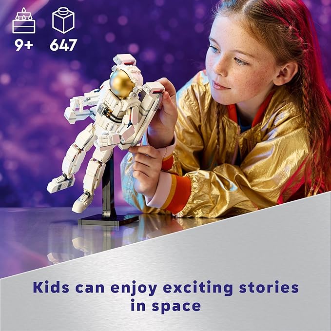 LEGO Creator 3 in 1 Space Astronaut Toy Building Set Transforms from Astronaut Figure to Dog to Viper Jet Space-Themed Gift Idea for Boys and Girls Ages 9 Years Old and Up 31152