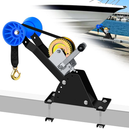 VONLX Adjustable-Angle Boat Trailer Winch Post with 1600LB Towing Winch, Winch Stand with Roller for 3" to 4" W x 4" H Trailer Tongue, Trailer Winch Stand for Speedboats, Fishing Boats & Motorboats